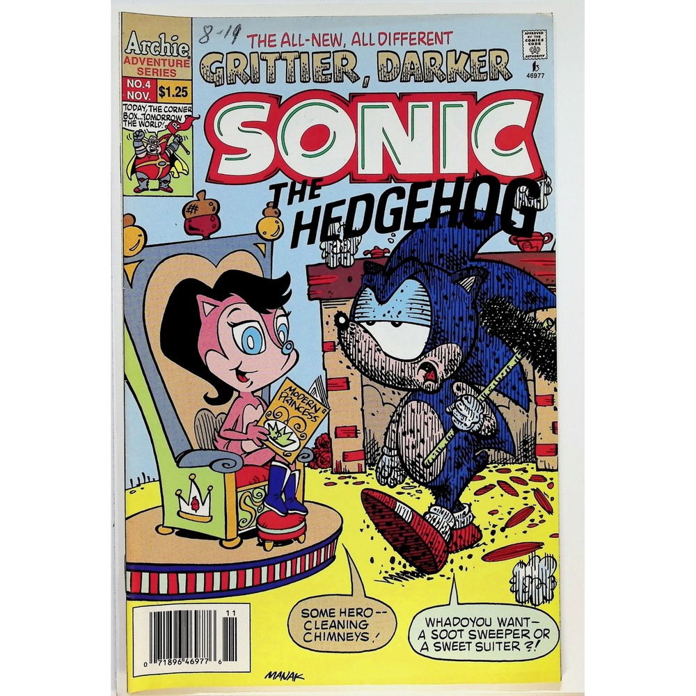 Sonic the Hedgehog #4 Newsstand 1st app Super Sonic Universalamander Comic Book